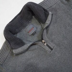 Emanuel Ungaro Sz L Gray Zip Up Sweater 100% Cotton